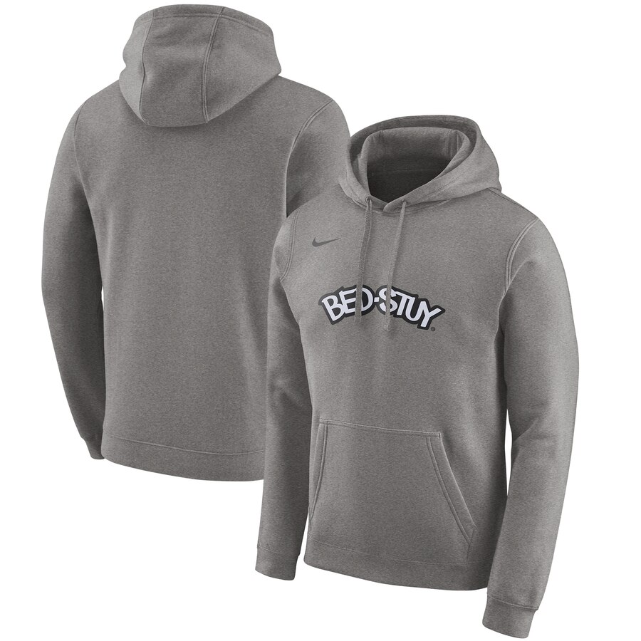 NBA Brooklyn Nets Nike 201920 City Edition Club Pullover Hoodie Heather Gray